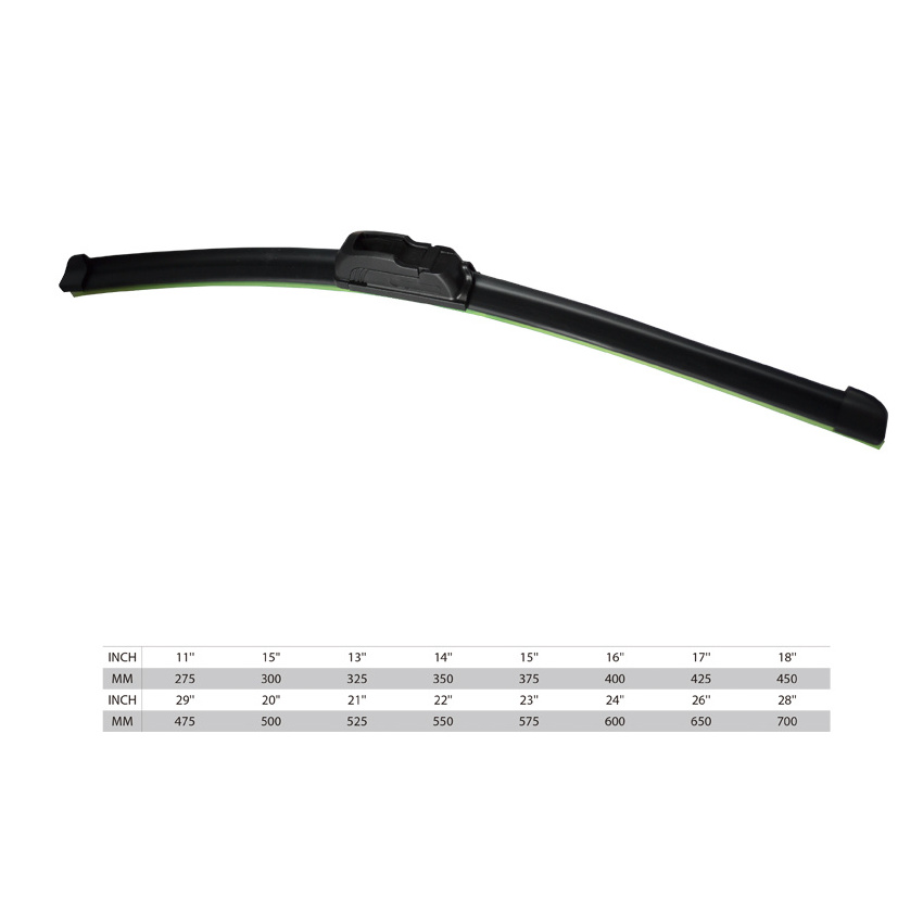 Wiper Blades Universal U/J Type Soft Frameless Bracketless Auto Car Windshield Wiper Black