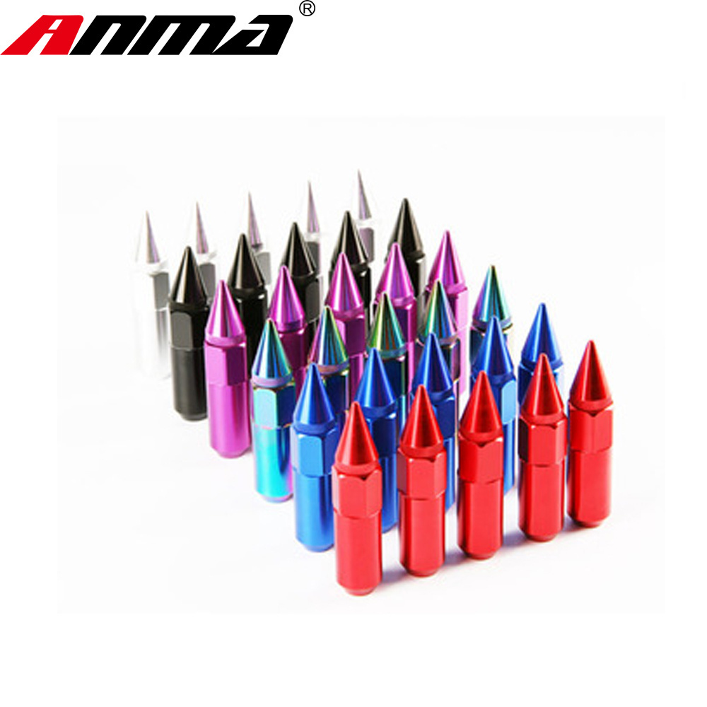 Universal 20PCS Racing Car Spike Wheel Lug Nut with various color