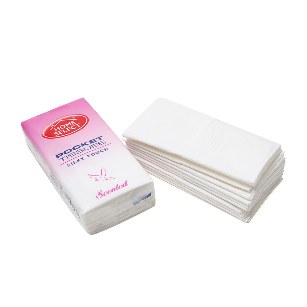 Carrier Tissue Customized Printed Mini Pocket Facial Napkin Fold With Pockets Paper Logo Wallet