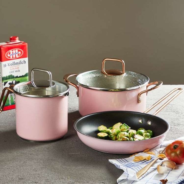 OEM Available High Quality Kitchen Cookware Triply Clad 304 Stainless Steel Cookware Sets of 5