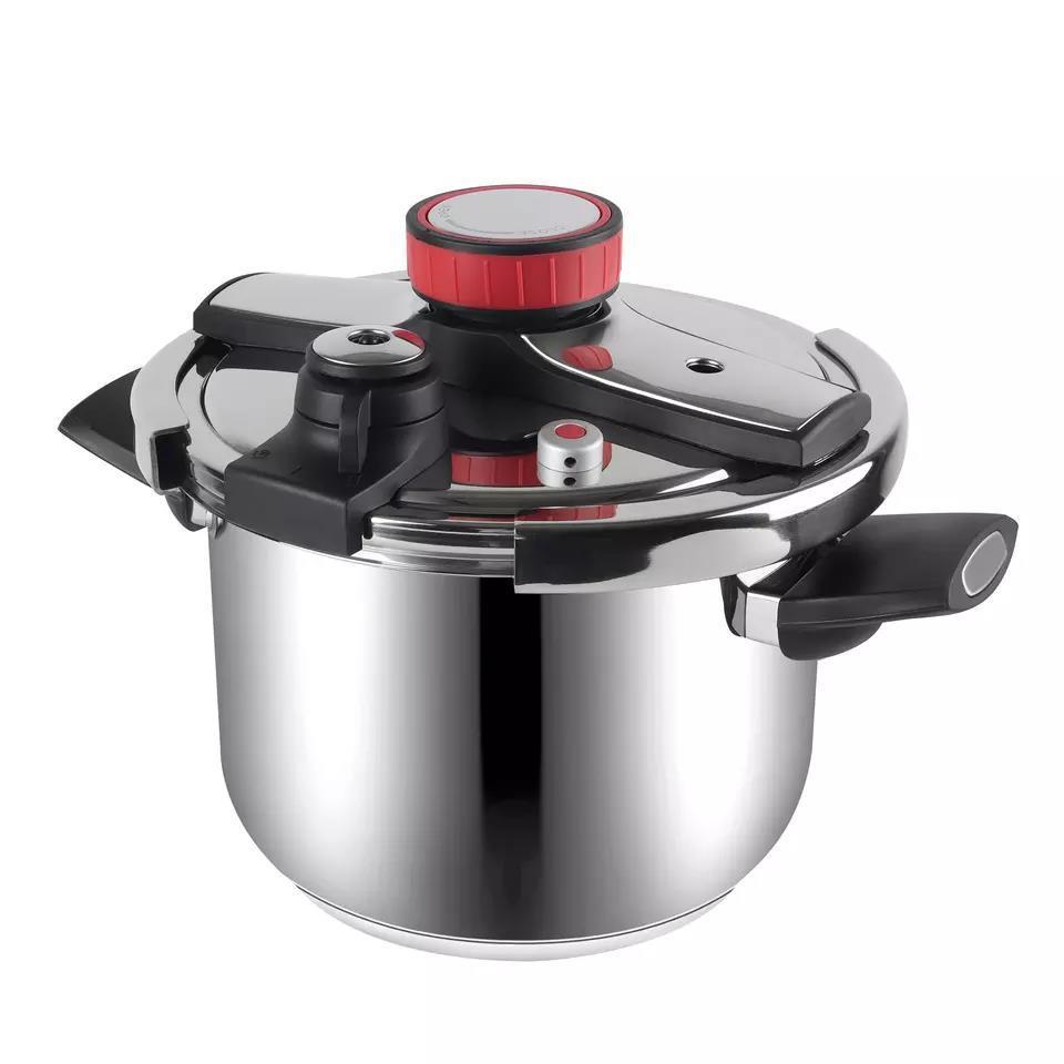 High Quality Kitchen Equipment  Pressure Cooker  22CM Black Mirror Metal OEM Large Capacity Energy-saving Pressure Cooker