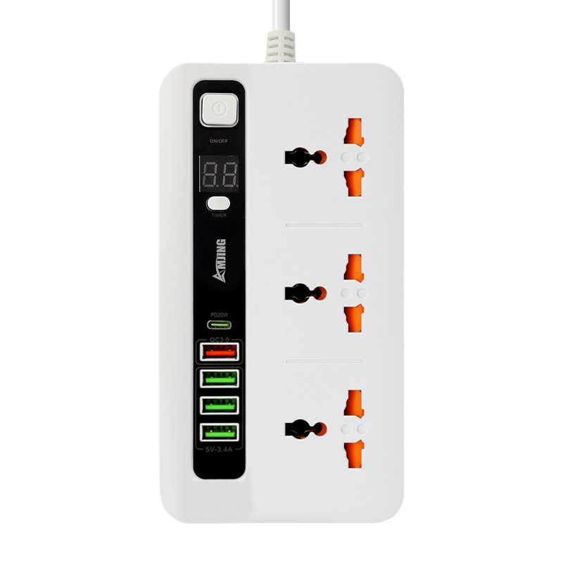 20w usb qc 3.0 extension socket timer 3 universal outlets smart universal power strip with timer