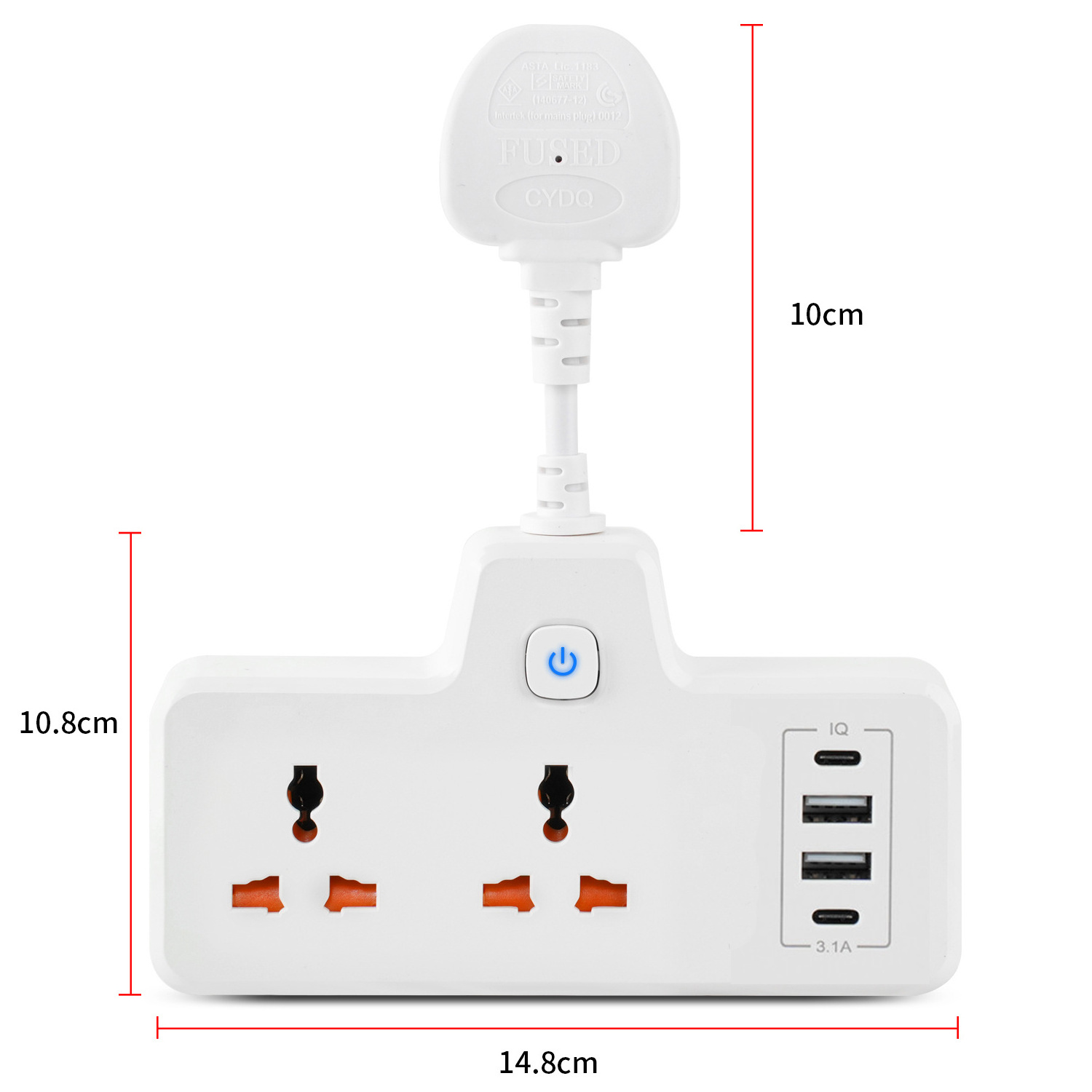 Universal Power Strip EU Plug LED Light Power Socket With 2 Outlet 4 USB Ports Surge Protector Desktop Charger For Home Office