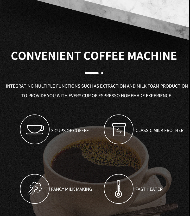 Italian made in china coffee machine 3.5 bar Machine Cappuccino Automatic espresso coffee machine Maker with Milk