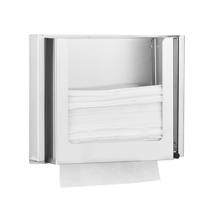 Stainless steel commercial bathroom mirror box behind the mirror, hidden hand towel box, hidden tissue box