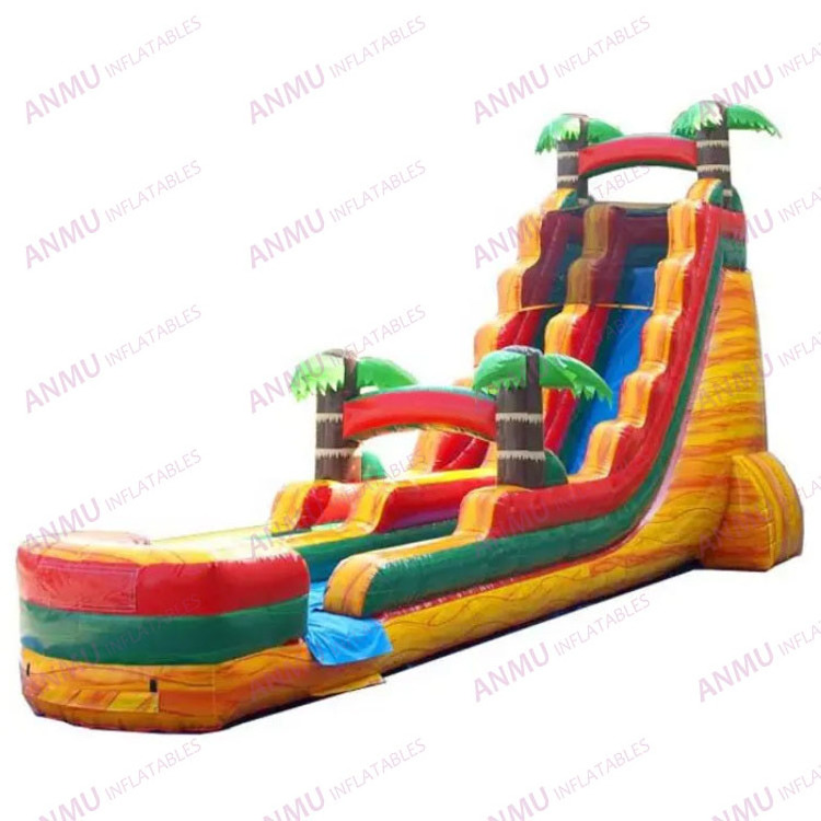 Summer outdoor kids toboggan gonflable waterslide jumpers inflatable backyard water slide with pool