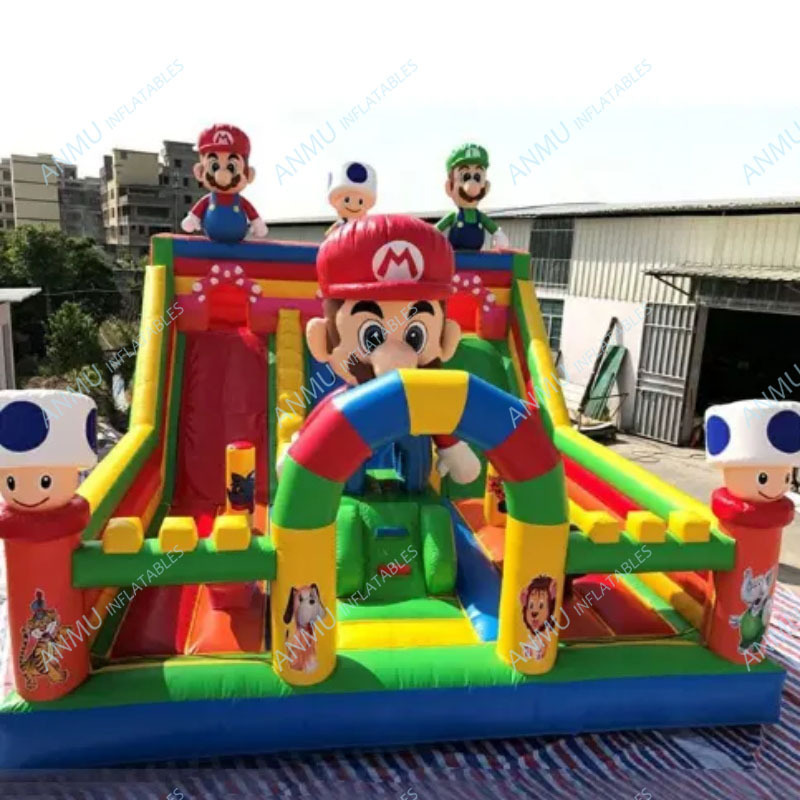 Inflatable Playground With Air Pump Super Mario Inflatable Dry Slide Large Adult Inflatable Water Park Slide