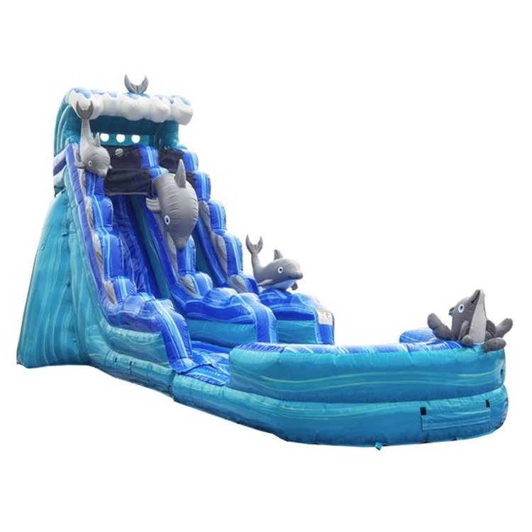 New Arrival Adults And Kids Inflatable Water Slide With Big Swimming Pool For Rental