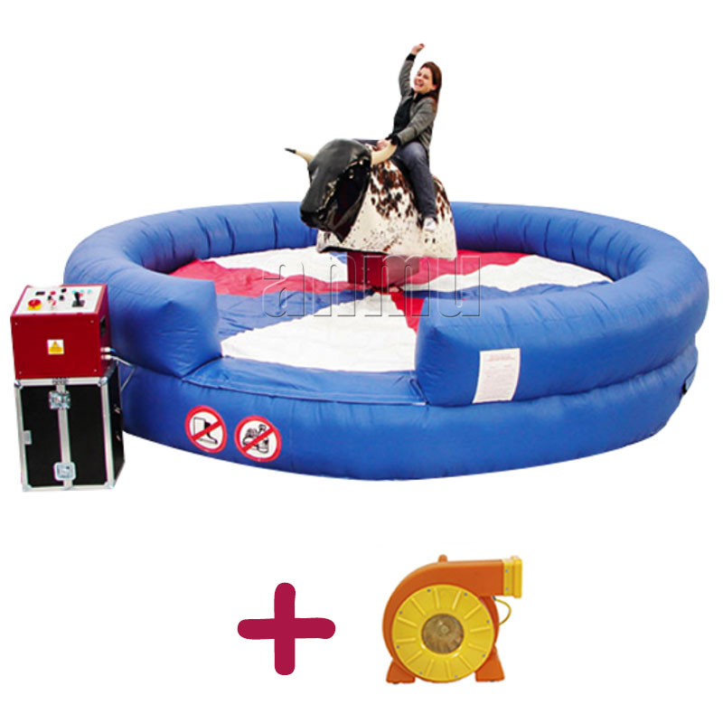 Anmu kid adult commercial sport game inflatable mechanical rodeo bull riding game for sale