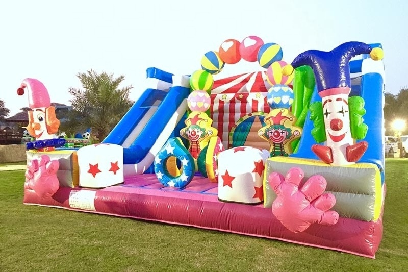 Commercial grade kids castillo party jumpers bounce house inflatable clown playground