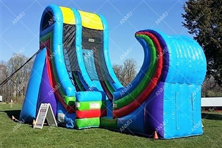 Outdoor giant rapids slides half pipe rampage inflatable water slide for adults