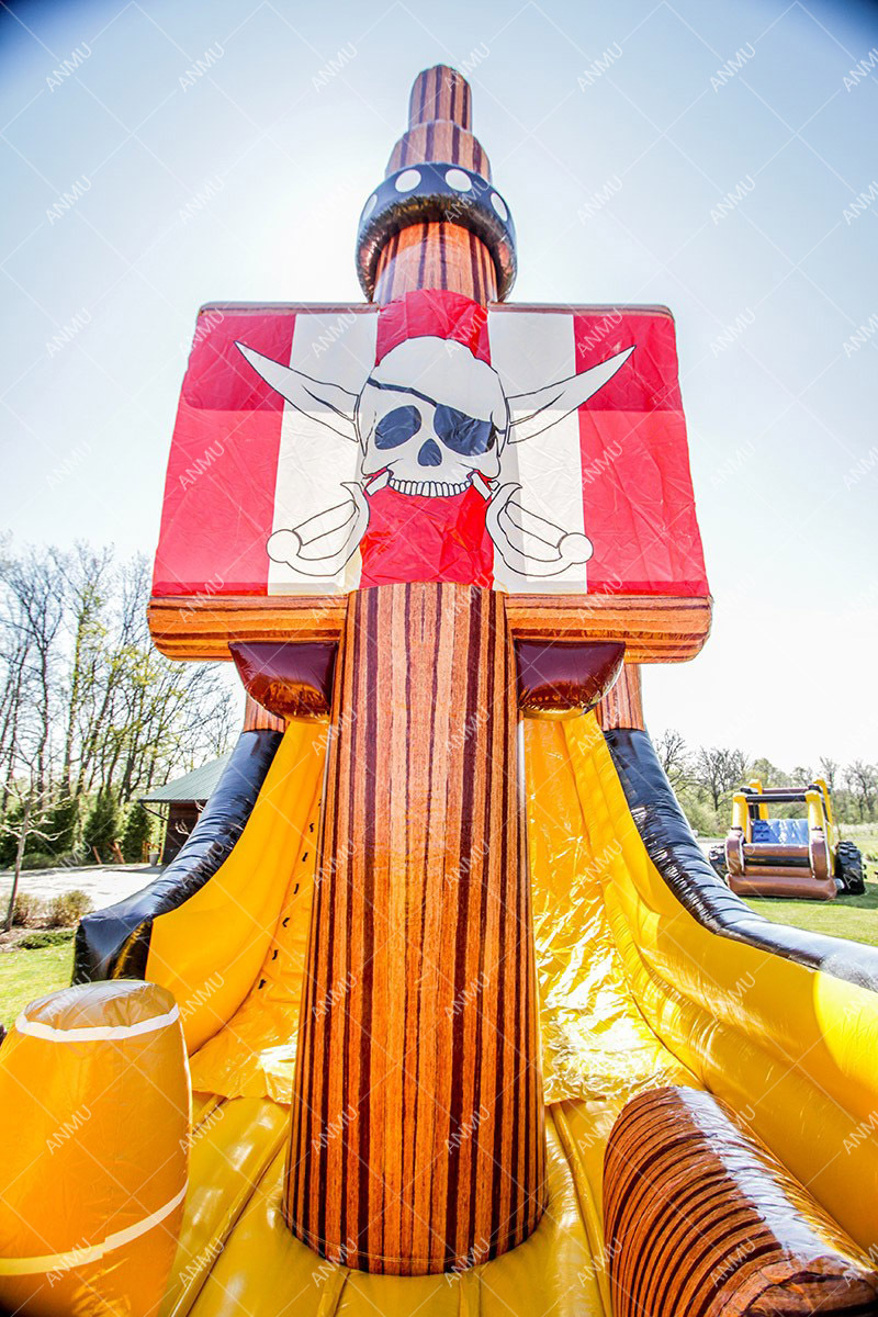 Commercial PVC Kids Adult Playground Giant Inflatable Pirate Ship Bounce House Jumping Bouncy Castle With Slide