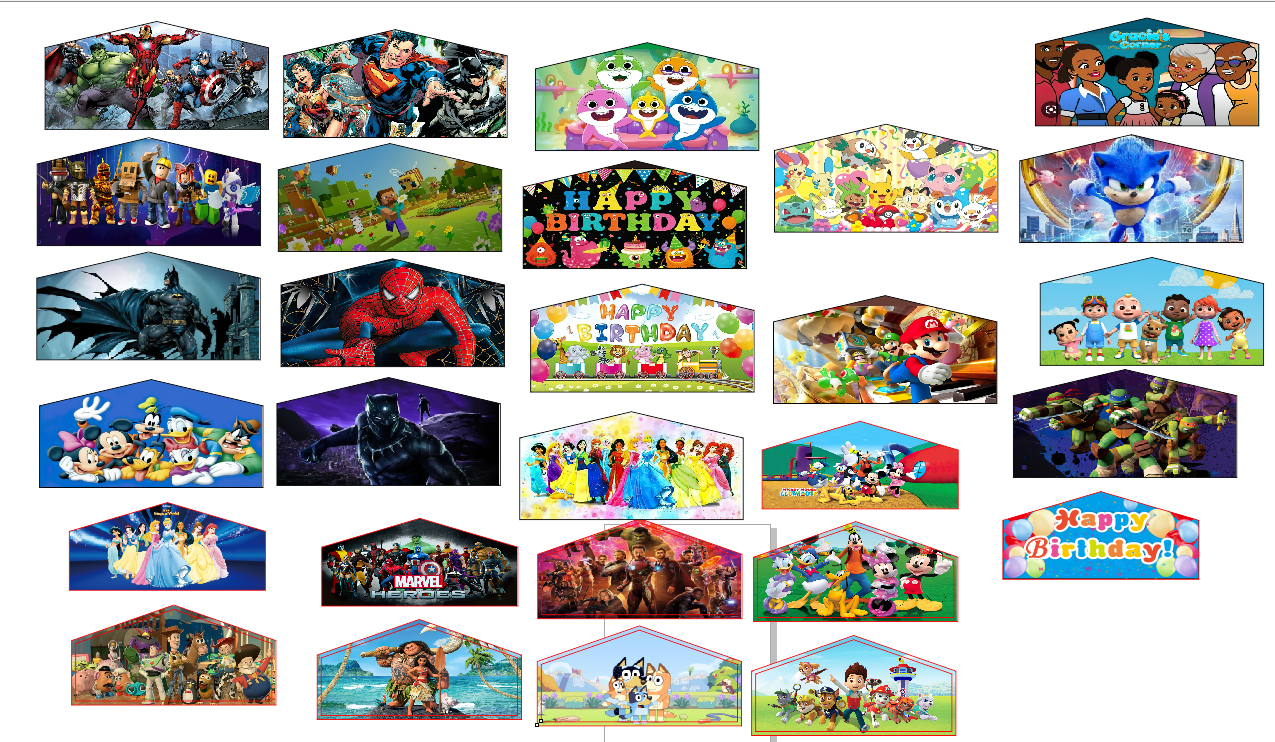 Kids party rental bounce house bouncy castle banners custom theme graphic banner for inflatable bouncer