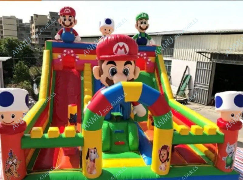 Inflatable Playground With Air Pump Super Mario Inflatable Dry Slide Large Adult Inflatable Water Park Slide