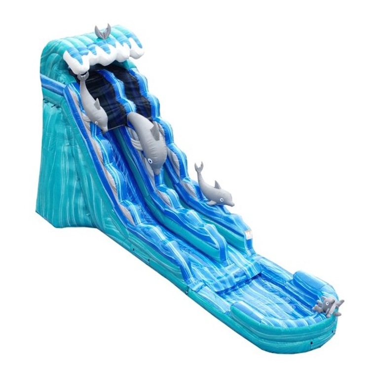 New Arrival Adults And Kids Inflatable Water Slide With Big Swimming Pool For Rental