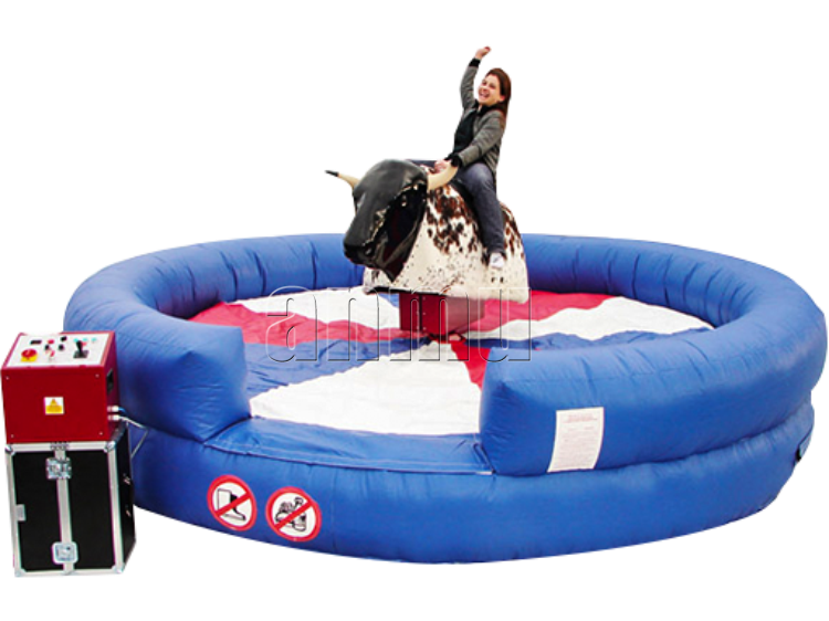 Anmu kid adult commercial sport game inflatable mechanical rodeo bull riding game for sale