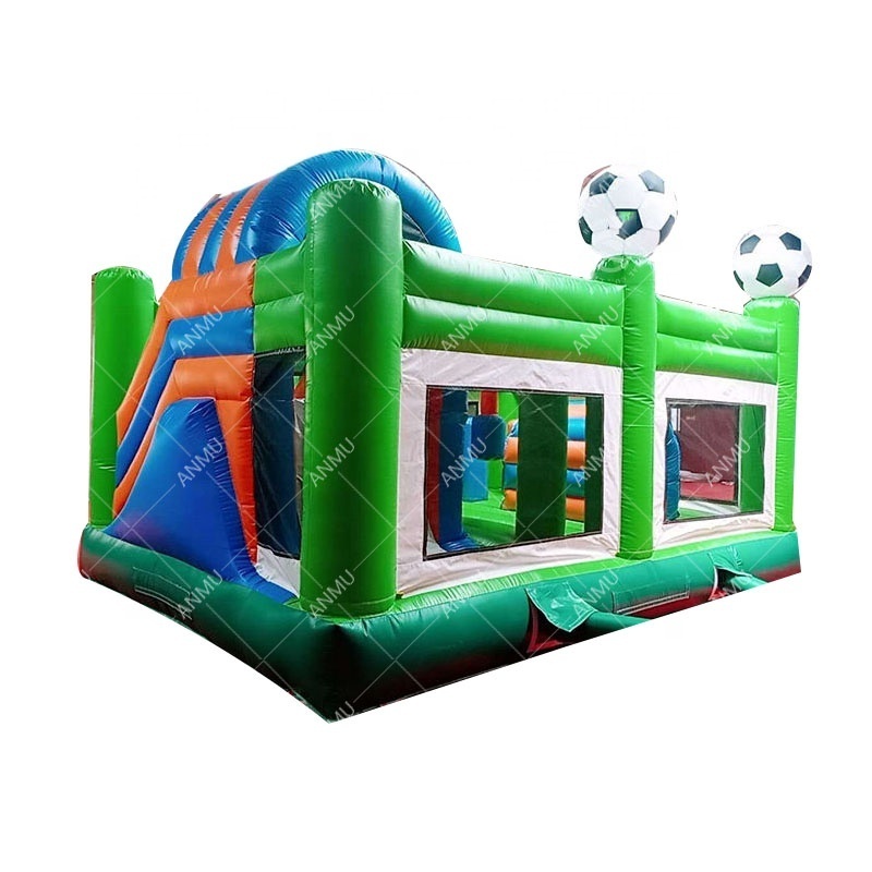 Football Inflatable Combo house children sport theme Jumping castle combo slide bounce jumper