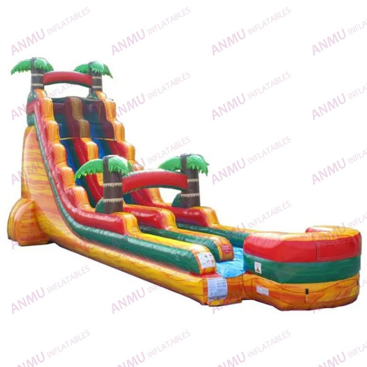 Summer outdoor kids toboggan gonflable waterslide jumpers inflatable backyard water slide with pool