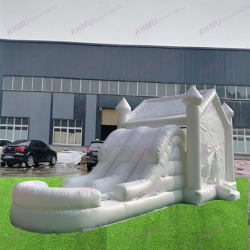 Commercial Inflatable Castle White Kids Bouncy House Water Slide Combo Adult Wedding Jumping Castle Inflatable With Ball Pit