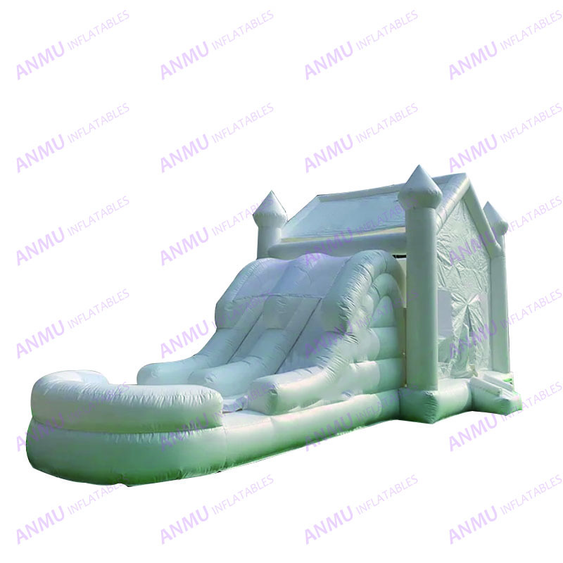 Commercial Inflatable Castle White Kids Bouncy House Water Slide Combo Adult Wedding Jumping Castle Inflatable With Ball Pit