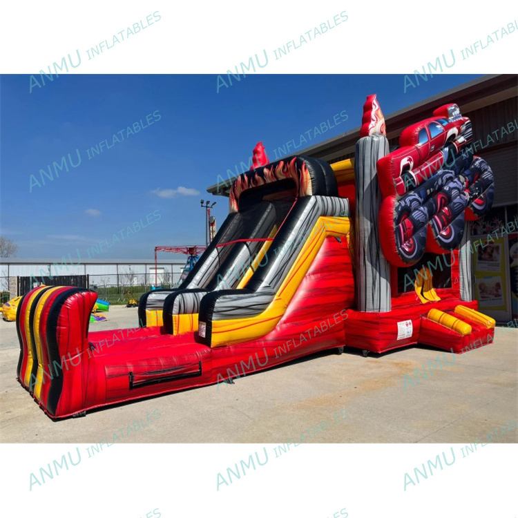 Outdoor bounce house combo commercial inflatable monster truck bounce house