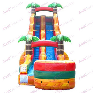 Summer outdoor kids toboggan gonflable waterslide jumpers inflatable backyard water slide with pool