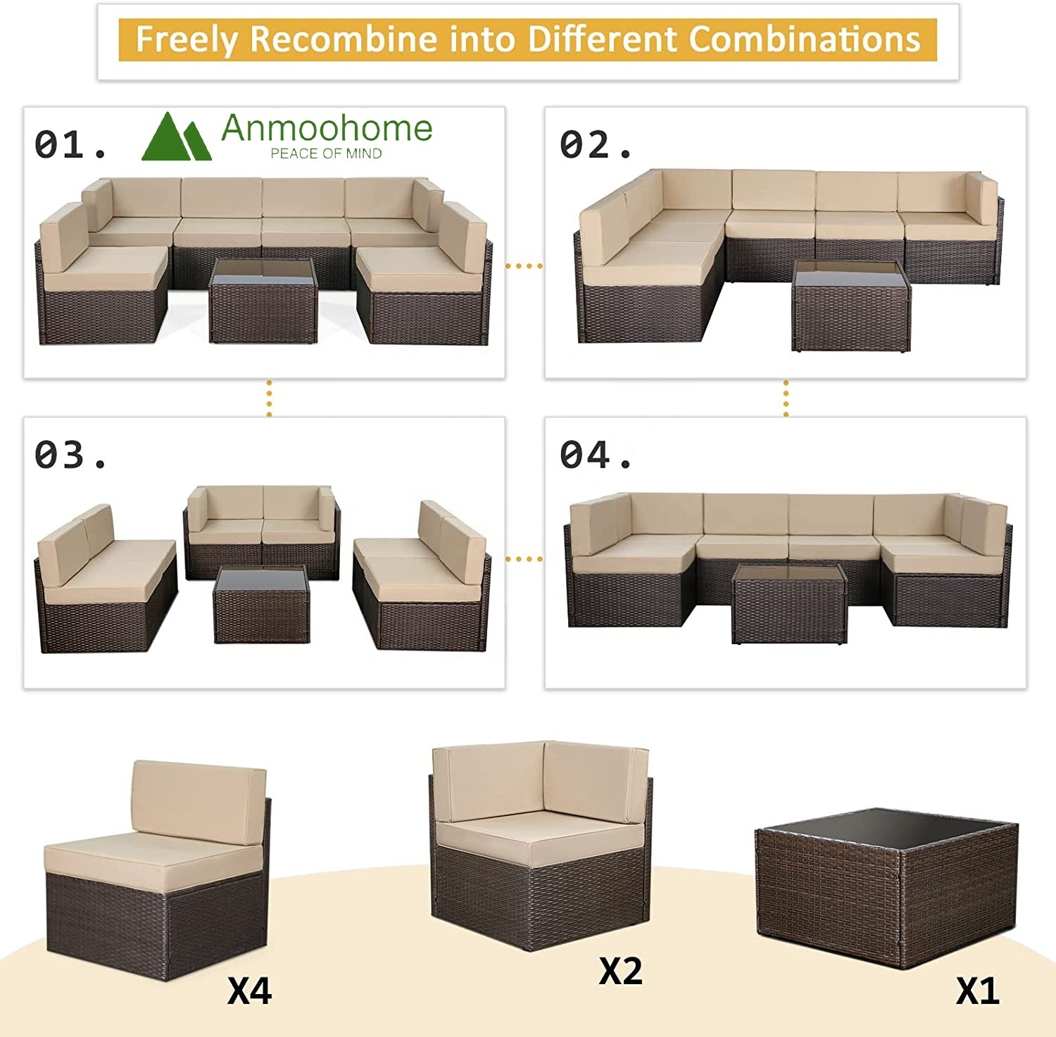 Modern terrace porch 7-piece table and chair Outdoor garden table and chair Light luxury living room bedroom study