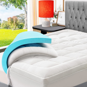 Modern white double-layer 4-inch memory foam mattress with 2-inch cooling gel memory foam comfortably supports back pain relief