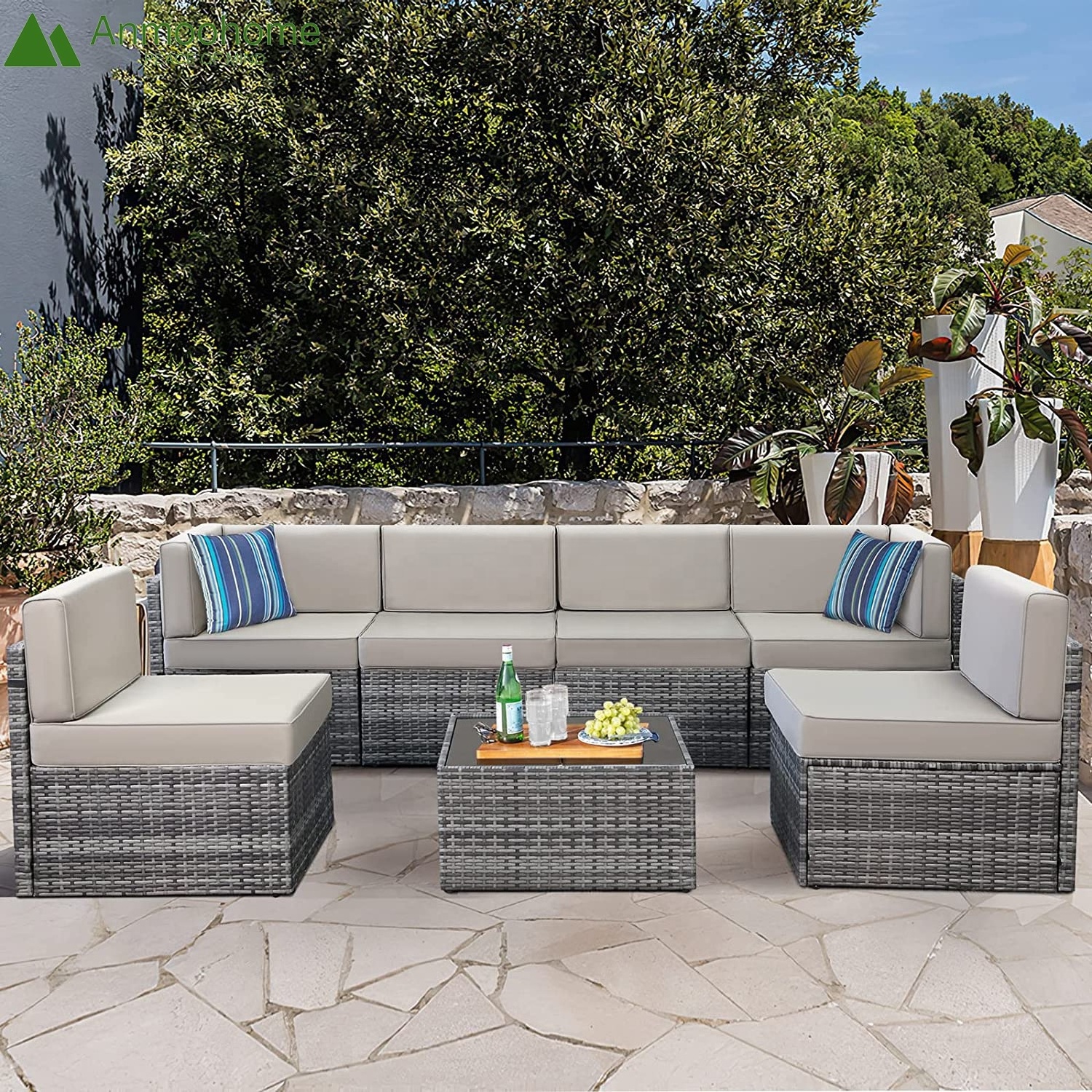 Modern terrace porch furniture 4-piece table and chair Outdoor garden table and chair light luxury living room bedroom study