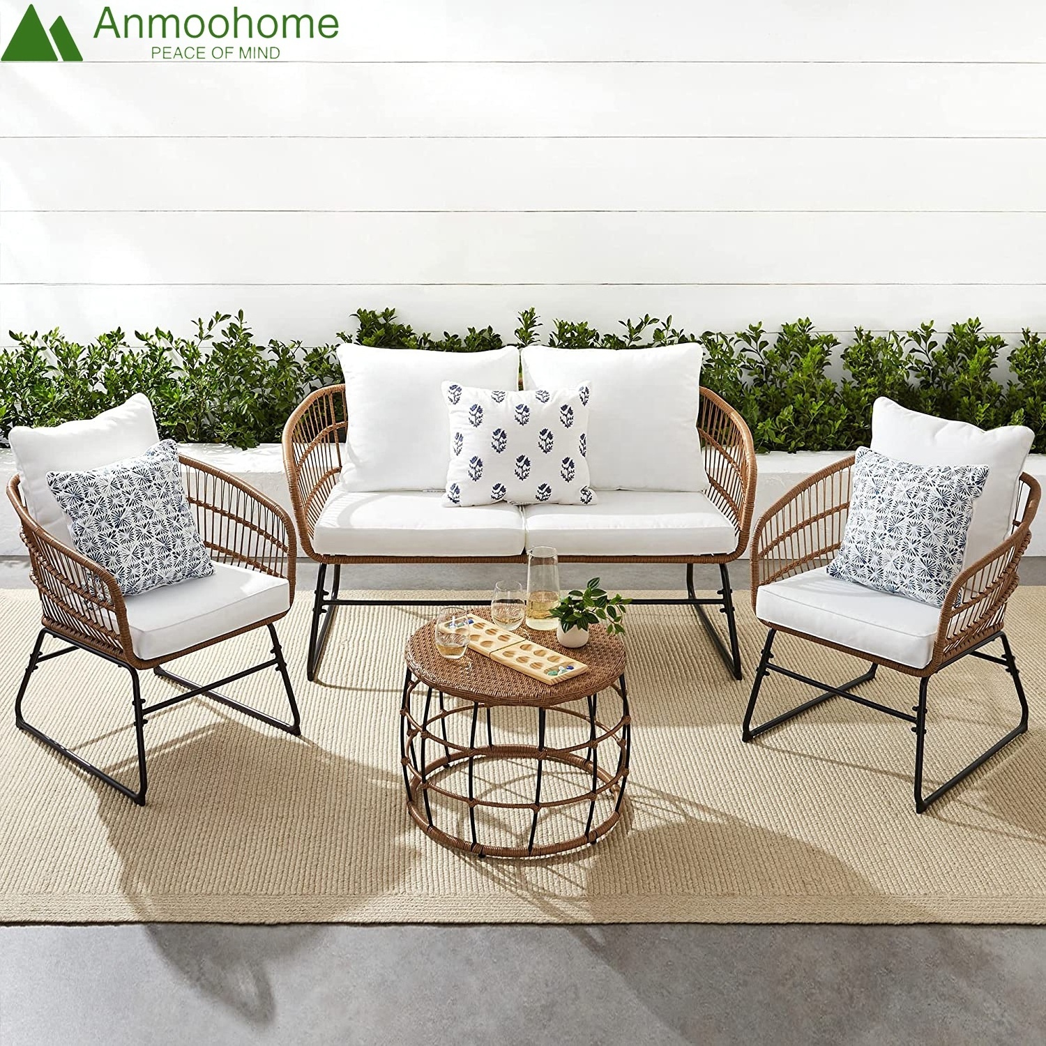 Modern patio porch furniture Set 3 PE rattan Chair and table Outdoor Garden Chair Set Garden Terrace pool table and chair set