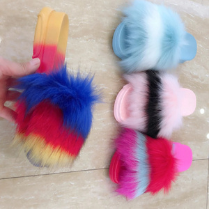 Fur Slippers Women 2024 Sliders Casual Hair Flat Fluffy Fashion Home Big Size Furry Flip Flops Shoes