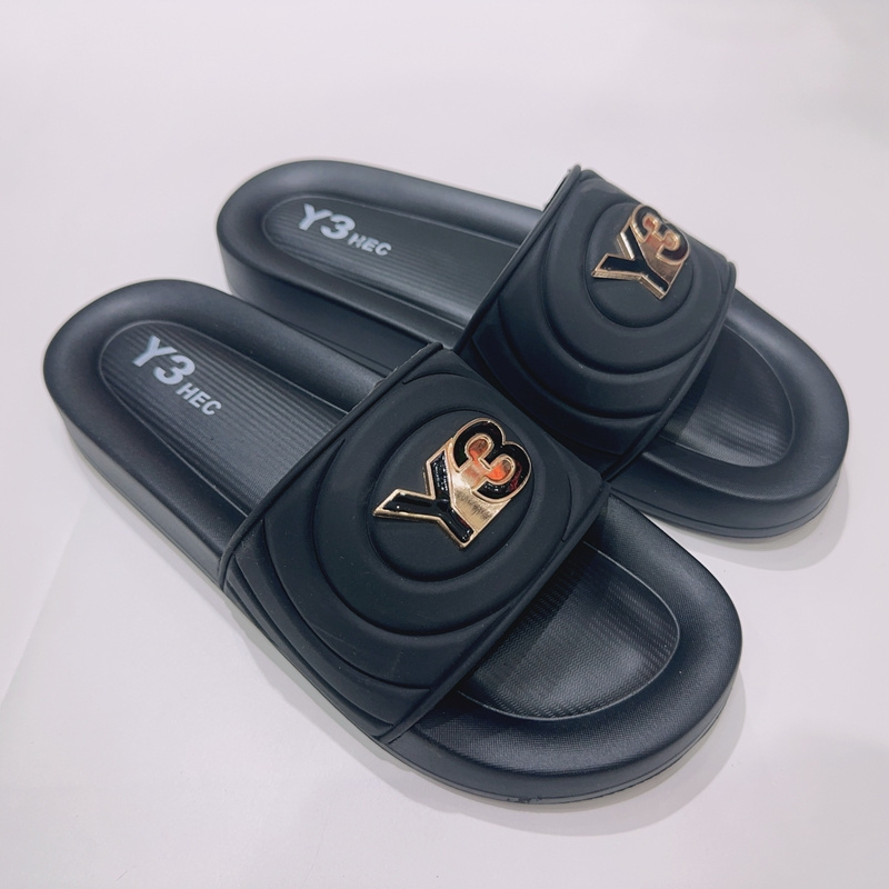 wholesale custom your logo black PU slide slipper, Factory price plain sandal, Black blank sublimation slides for woman and men