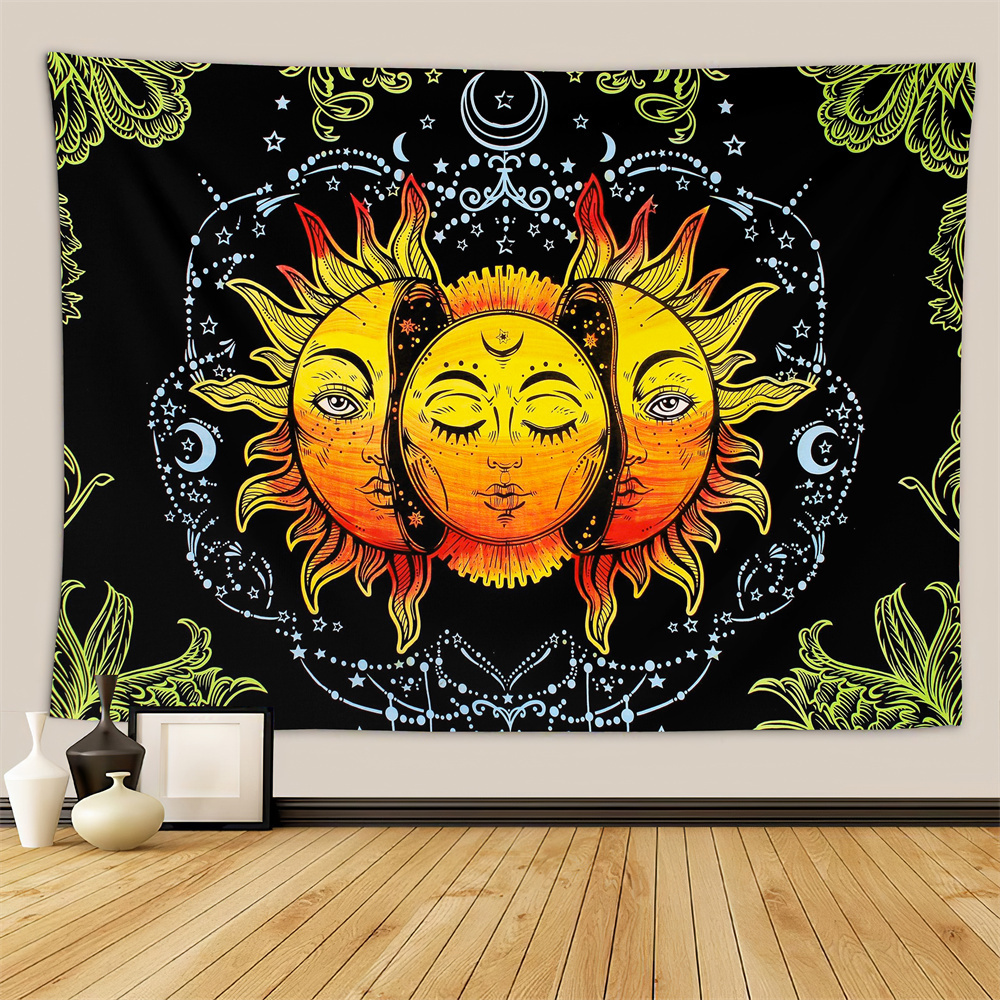 Custom Print Personalized Tapestry Moon Sun Wall Tapestry For Bedroom