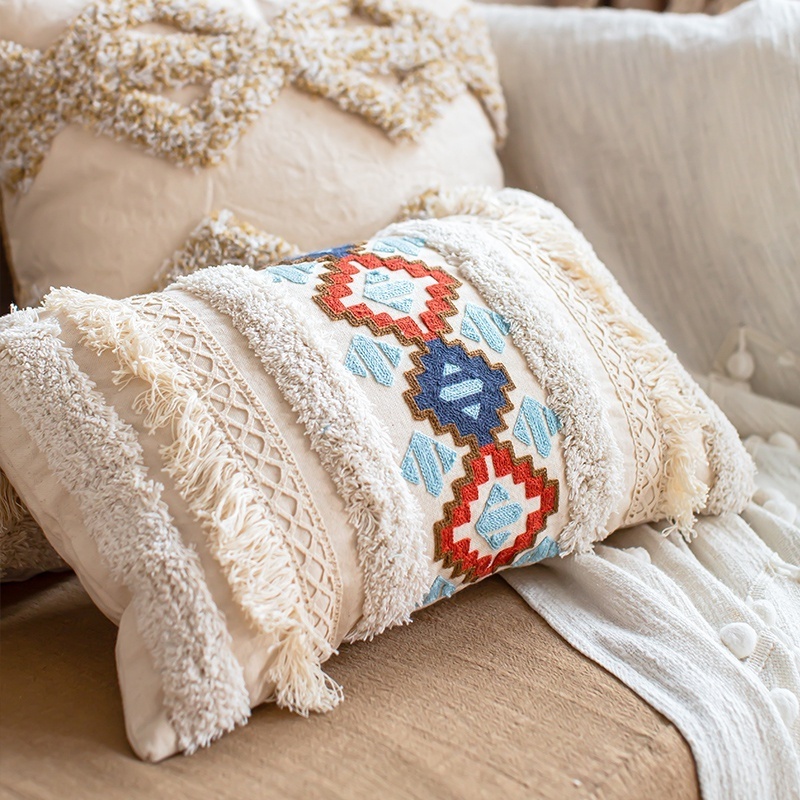 2023 New Bohemian Moroccan Tufted Pillow Homestay Living Room Sofa Pillow Ethnic Cushion Cover