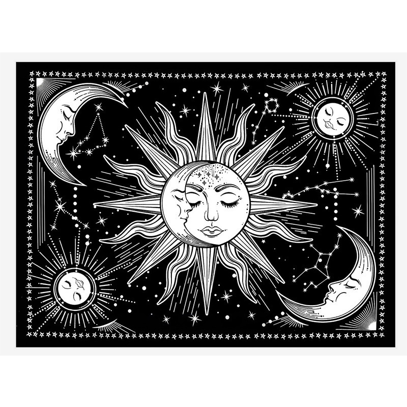 Custom Print Personalized Tapestry Moon Sun Wall Tapestry For Bedroom