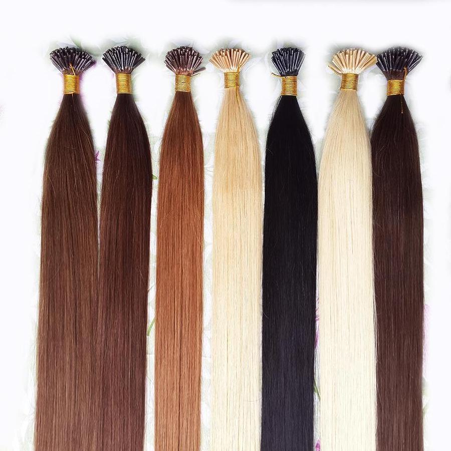 Wholesale remy Russian itip human hair extensions keratin micro link raw virgin hair pre bonded i tip hair extensions