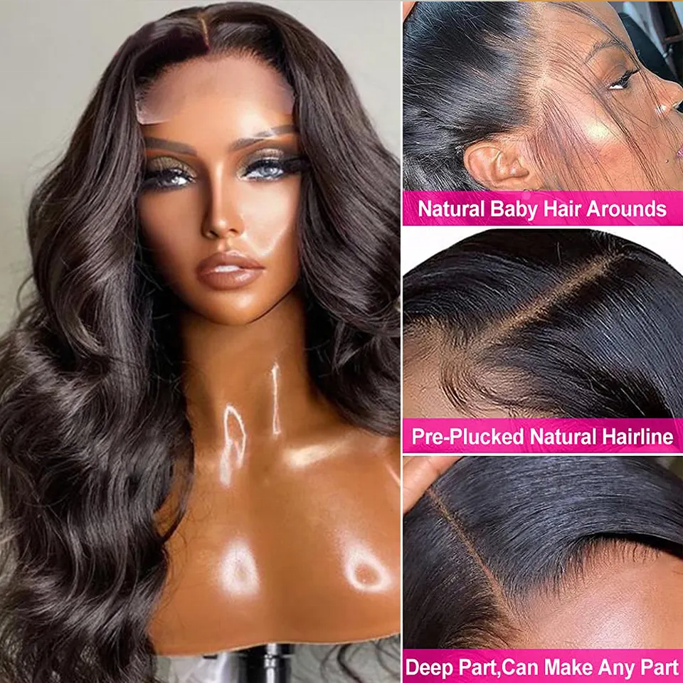 180% 200% Pre Plucked Glueless Full Hd Lace Wig Swiss Hd Lace Front 32 Inch Water Wave Wig Human Hair Raw Vietnamese Hair Wig