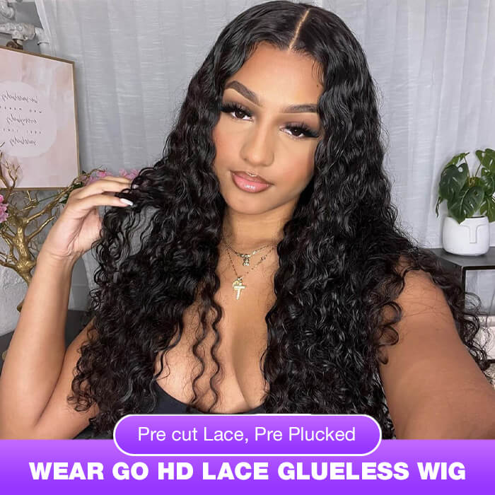 180% 200% Pre Plucked Glueless Full Hd Lace Wig Swiss Hd Lace Front 32 Inch Water Wave Wig Human Hair Raw Vietnamese Hair Wig