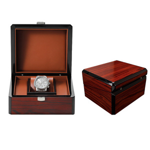 Luxury High Quality Custom Logo Watch Gift Box Watch Organizer Case Wooden Leather Watch Box