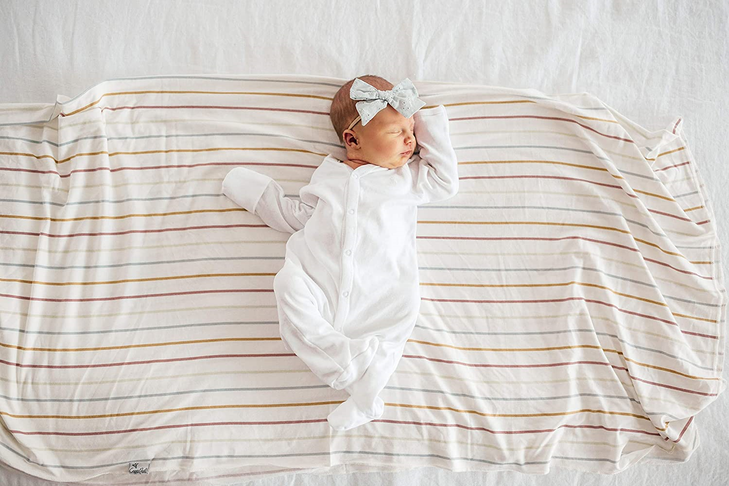 Custom private label CPC certified  96% Rayon 5% spandex blend baby Swaddle Receiving Blanket