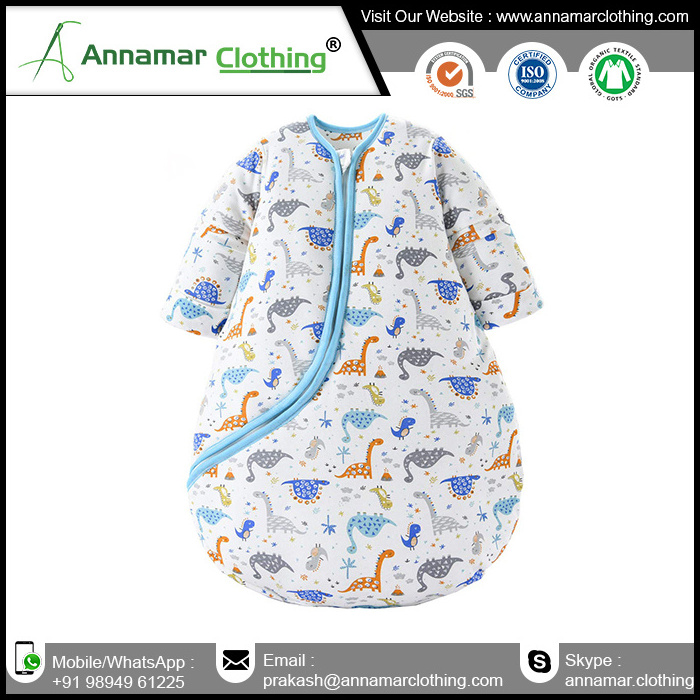 100 organic cotton baby sleeping bag at affordable price with customization sleeping sack for unisex baby gots certified india