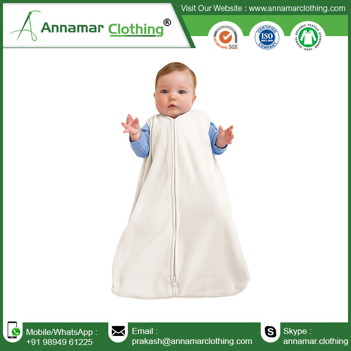 Top selling certified 100 organic cotton baby sleeping bag high quality baby sleeping sack for unisex babies with customization