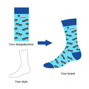 Customize premium designer sublimation blank 3d digital printing personalized unisex tube custom print socks