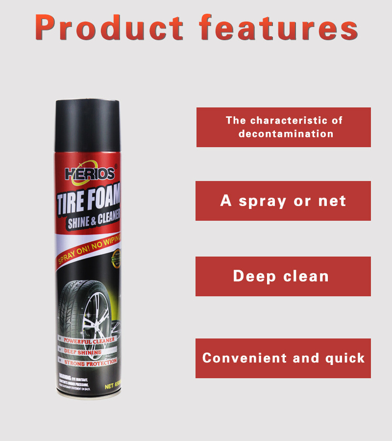 Universal Car Care Tyre Foam Brightener Decontamination Anti - Aging Car Tire Shine Cleaning Spray