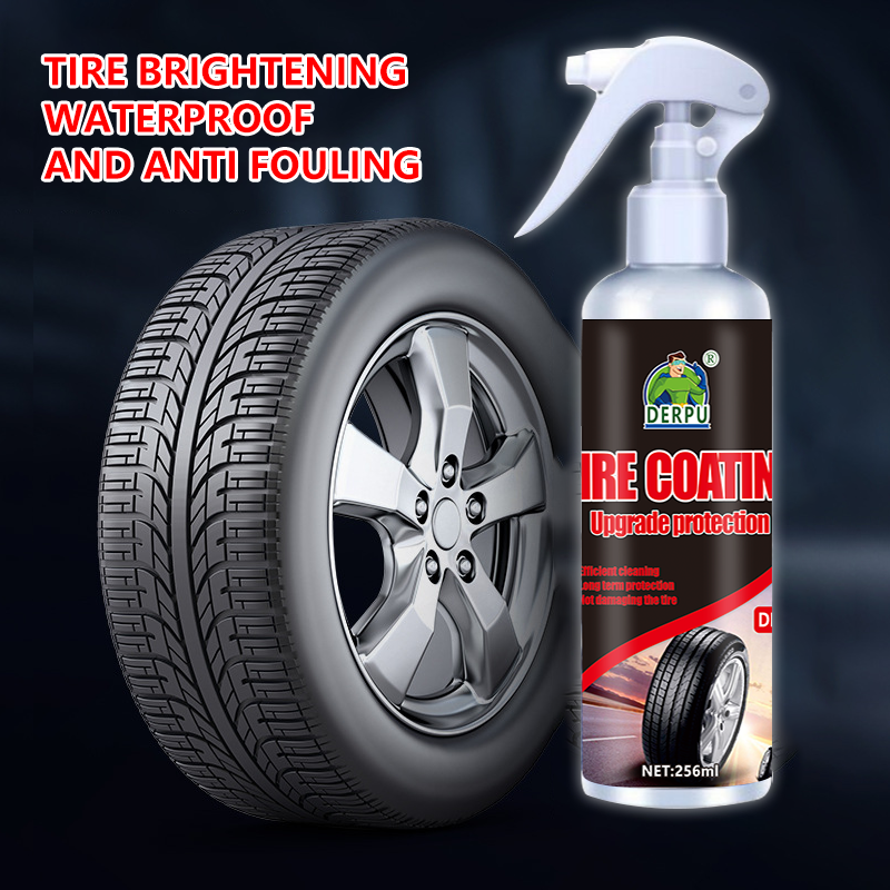 Tire Shine Spray Custom Logo Tire Gloss Spray Coating Prevent Discoloration Maintenance And Protection Functions