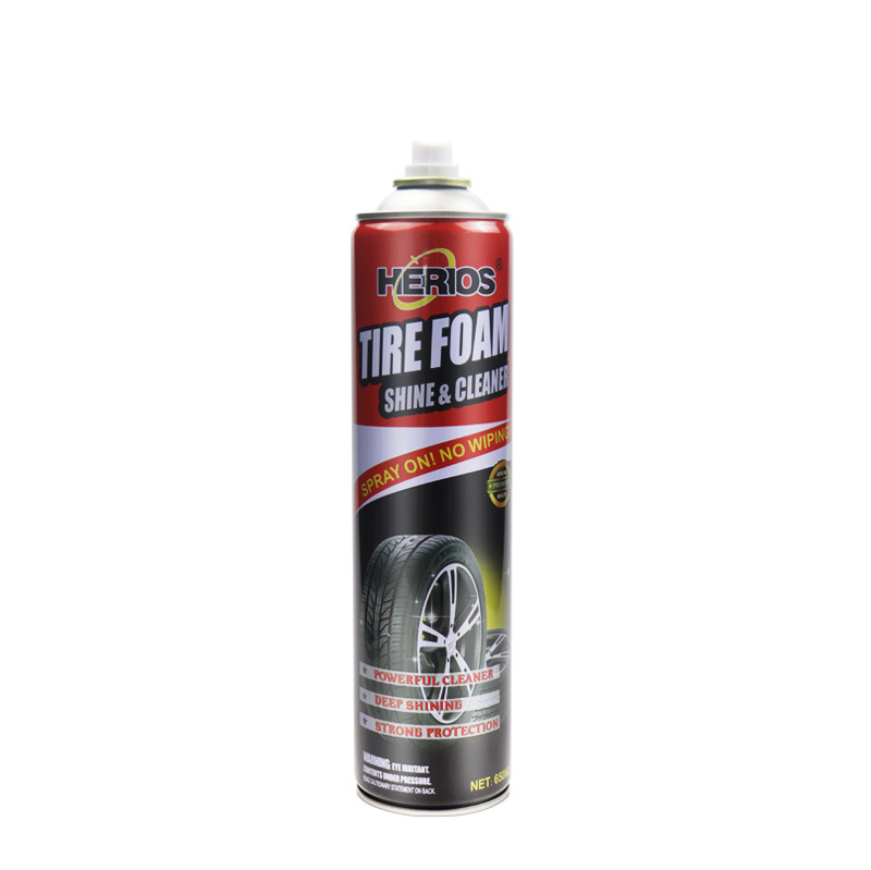 650ml Herio Car Tyre Wax Polish Foam Cleaner Type Durable Shine Tyre Shine Foam Cleaner Spray