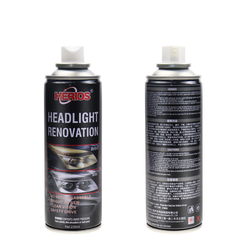 Headlight Polishing Spray Liquid Restoration Kit 235ml Headlight Restoration Liquid For Car Care