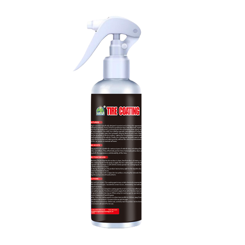 Tire Shine Spray Custom Logo Tire Gloss Spray Coating Prevent Discoloration Maintenance And Protection Functions