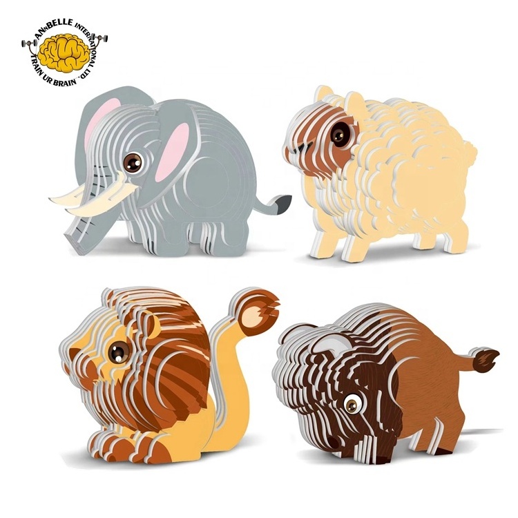 3D sticker puzzle animal jigsaw puzzle dinosaurs Tiger Lion Sheep Elephant Yak Rabbit Girrafe Whale Shark Dolphin lobster