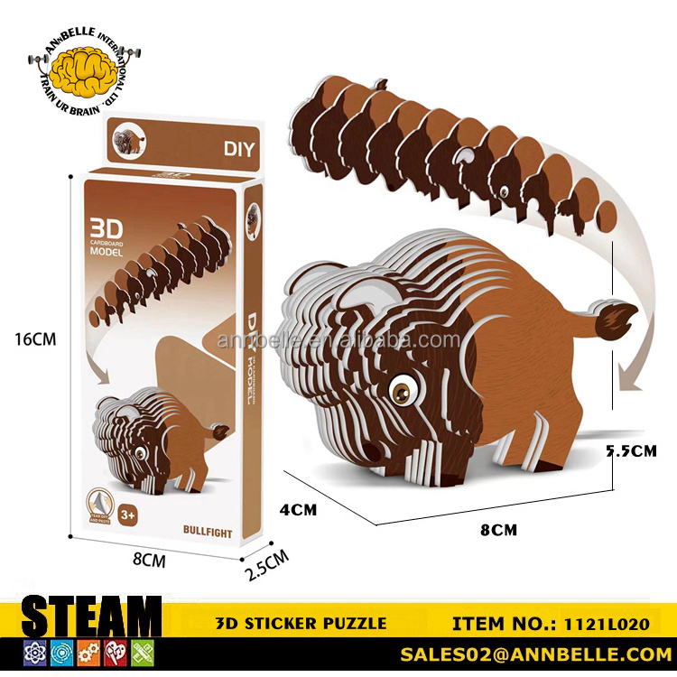 3D sticker puzzle animal jigsaw puzzle dinosaurs Tiger Lion Sheep Elephant Yak Rabbit Girrafe Whale Shark Dolphin lobster